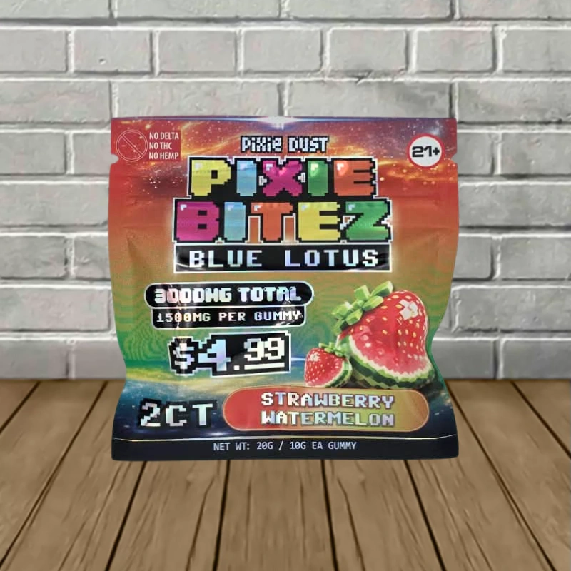 Pixie Blue Lotus Bites 3000mg-Strawberry Watermelon -- 2ct Single Pack
