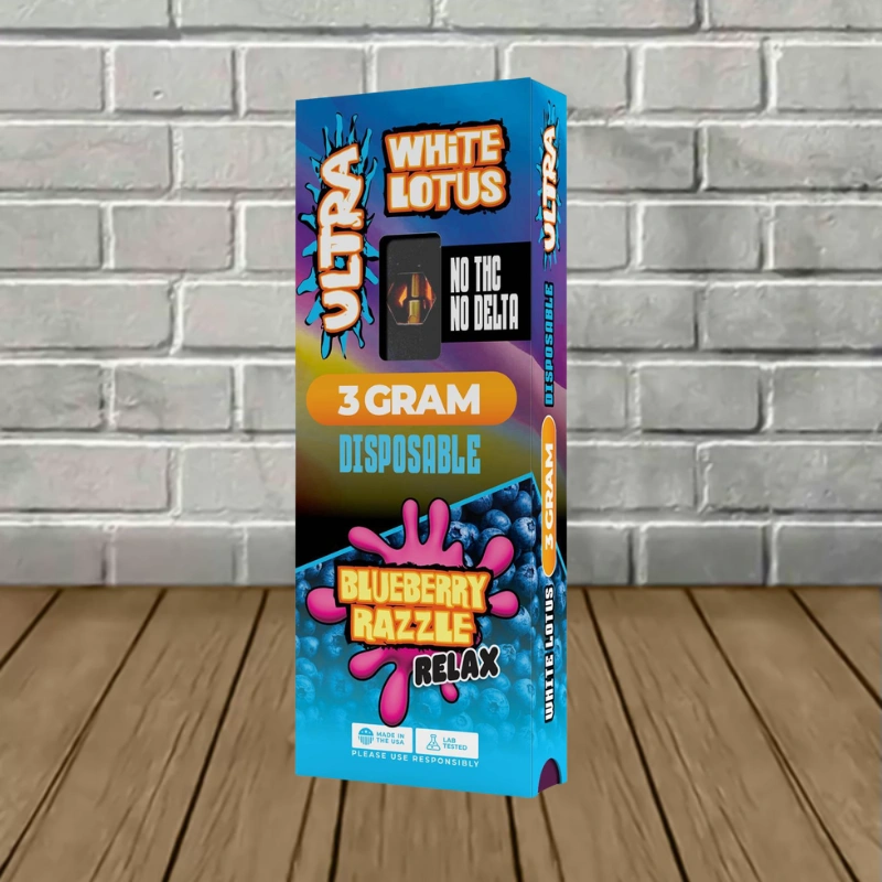 Ultra White Lotus Disposable 3g-Blueberry Razzle -- Relax -- DISPOSABLE