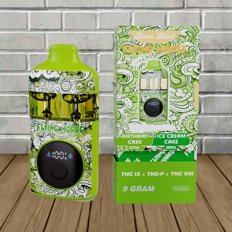 Flying Horse Stoner Blend THC Disposable 9g-Birthday Cake — Sativa + Ice Cream Cake — Indica