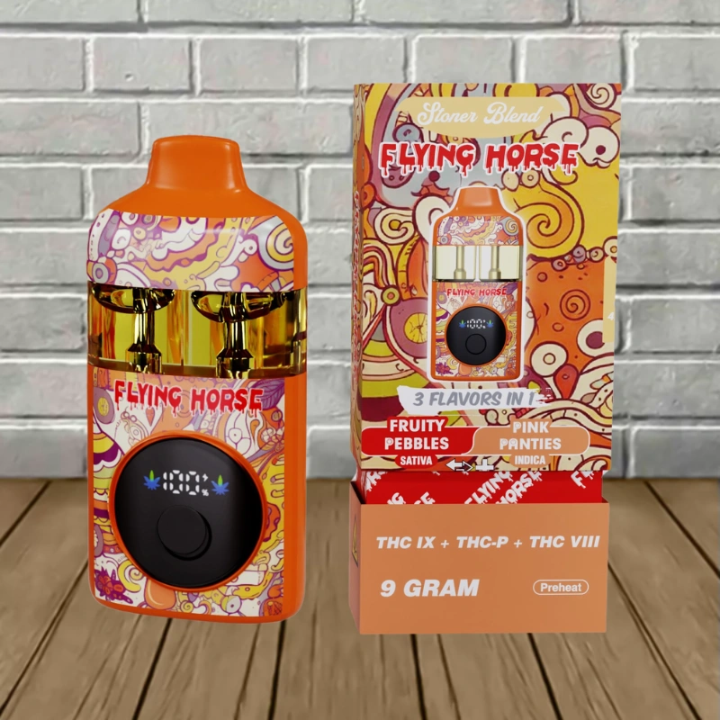 Flying Horse Stoner Blend THC Disposable 9g-Fruity Pebbles — Sativa + Pink Panties — Indica