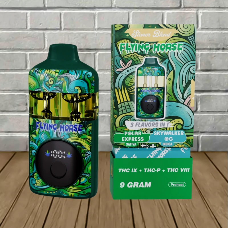 Flying Horse Stoner Blend THC Disposable 9g-Polar Express — Sativa + Skywalker OG — Indica