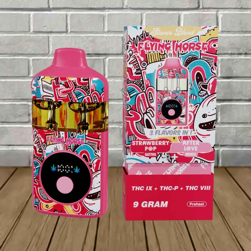 Flying Horse Stoner Blend THC Disposable 9g-Strawberry Pop — Sativa + After Love — Indica