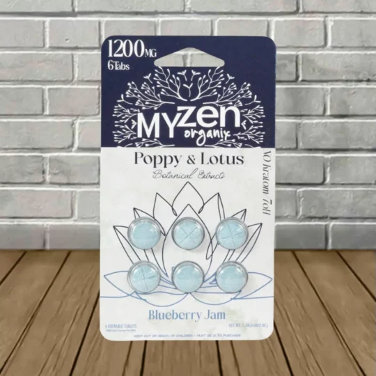 MYZEN Poppy + Lotus Tablets-Blueberry Jam -- 6ct Blister Pack