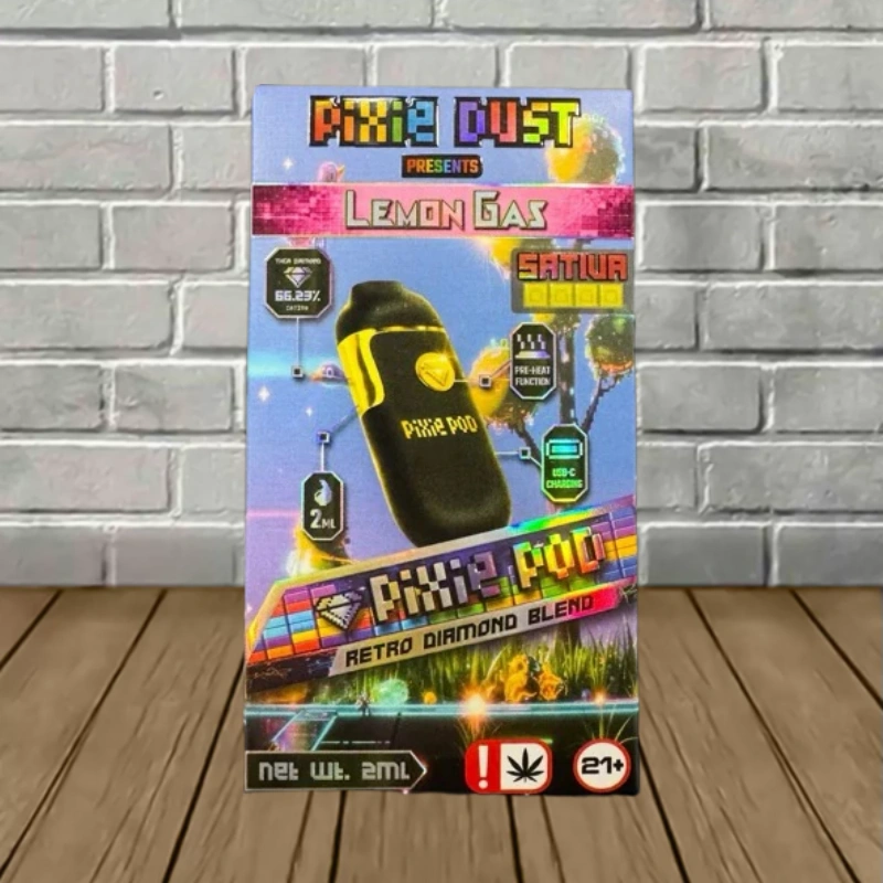 Pixie Dust THCa Retro Diamond Blend Disposable 2g-Lemon Gas -- Sativa -- DISPOSABLE