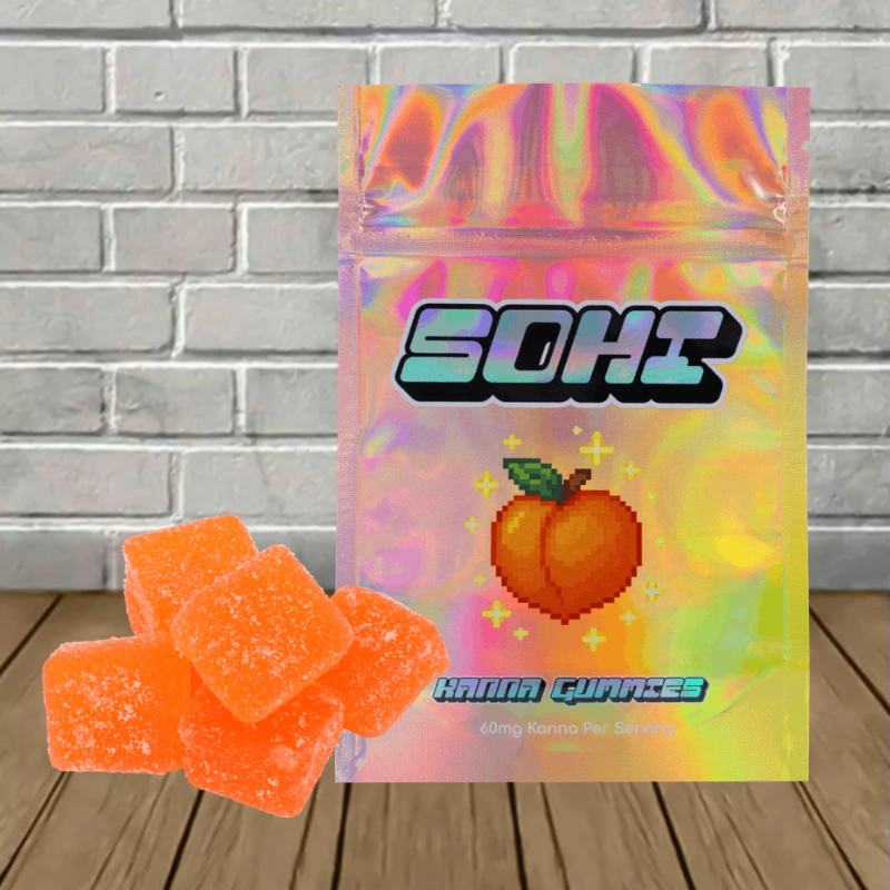 SOHI Kanna Social Gummies 720mg - Peach -- 12ct Pack