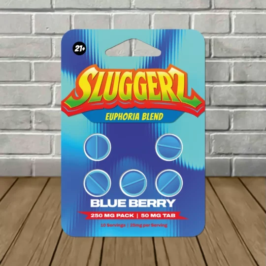 Sluggerz Euphoria Blend High Potency Alkaloids 250mg-BlueBerry -- 5ct Blister Pack