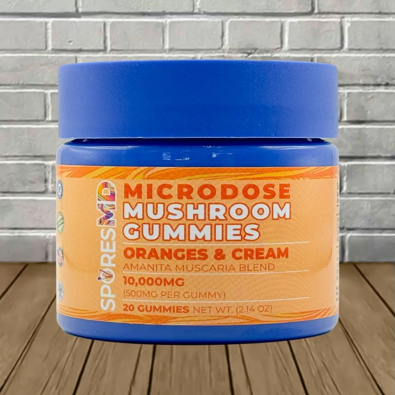 SporesMD Microdose Mushroom Gummies 10000mg-Oranges & Cream -- 20ct Jar