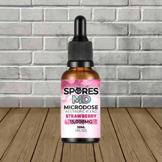 SporesMD Microdose Mushroom Infused Tincture 15000mg-Strawberry