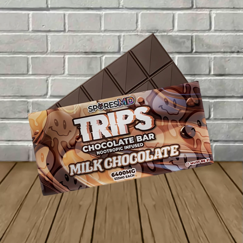 SporesMD Trips Nootropic Infused Chocolate Bar 6400mg-Milk Chocolate