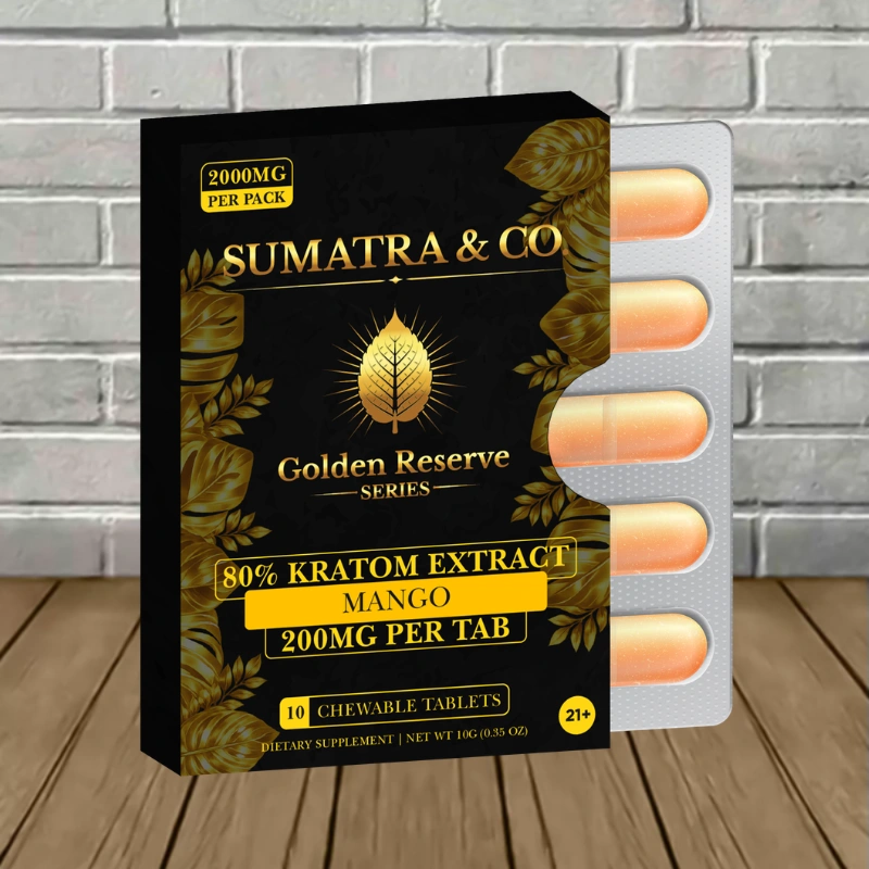 Sumatra Golden Reserve Kratom Extract Tablets 2000mg-Mango -- 10ct