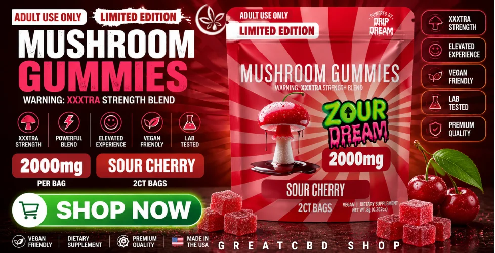 Zour Dream XXXTRA Strength Mushroom Gummies 2000mg
