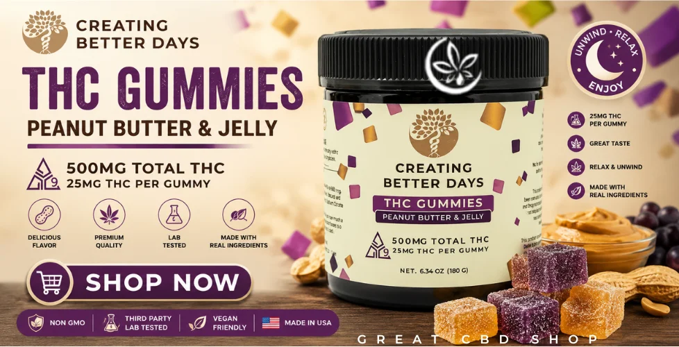 Creating Better Days Delta 9 THC Gummies 500mg