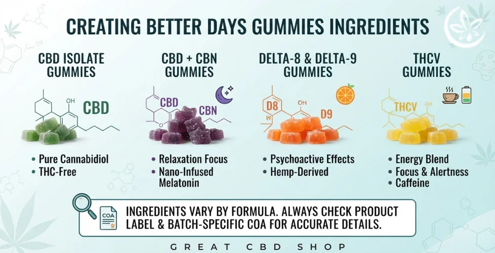 Creating Better Days Gummies Ingredients