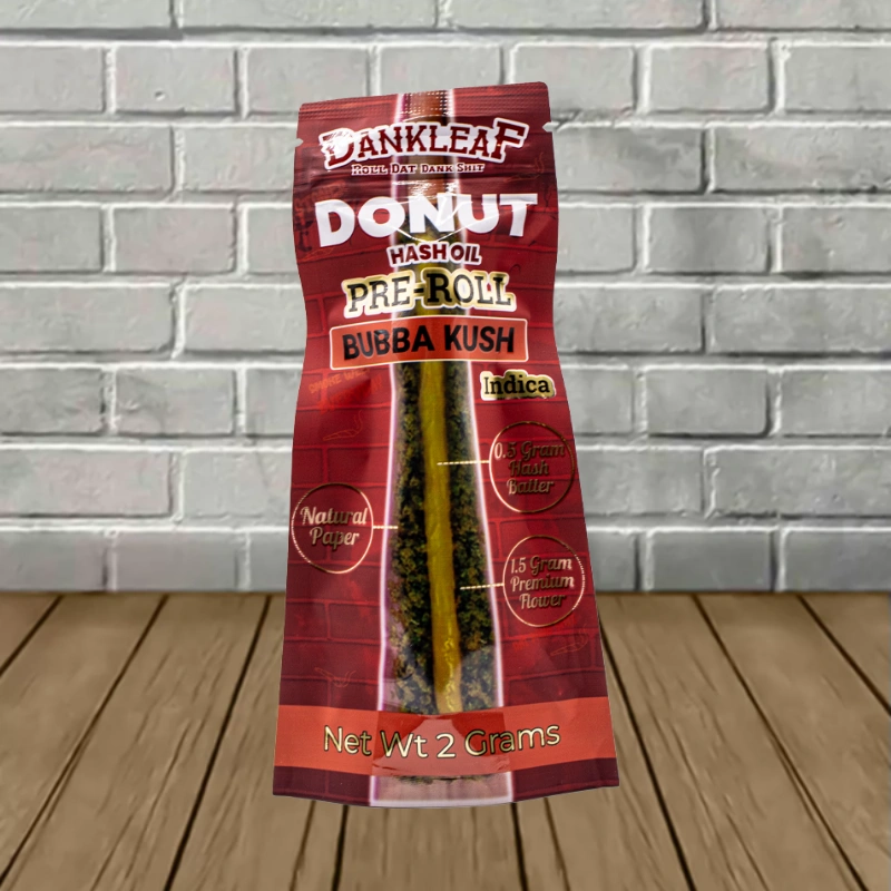 Dankleaf Donut Hash Oil Prerolls 2g-Bubba Kush -- Indica