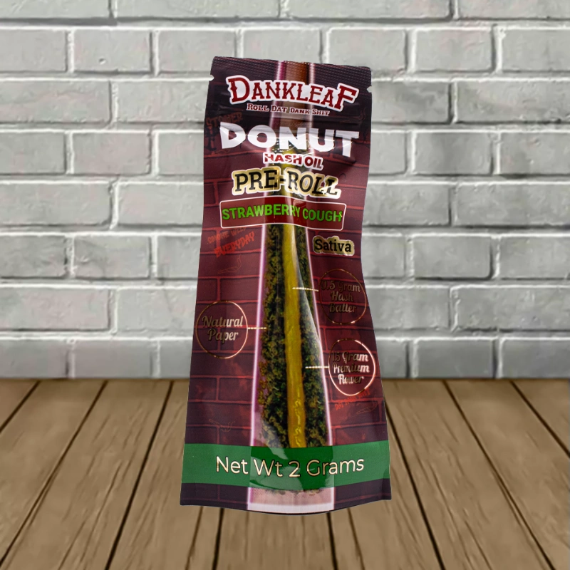 Dankleaf Donut Hash Oil Prerolls 2g-Strawberry Cough -- Sativa
