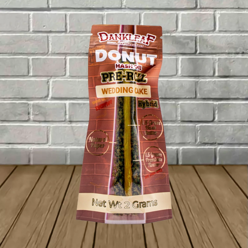 Dankleaf Donut Hash Oil Prerolls 2g-Wedding Cake -- Hybrid
