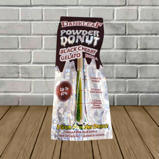 Dankleaf Powder Donut Hashhole Preroll 2g-Black Cherry Gelato -- Indica