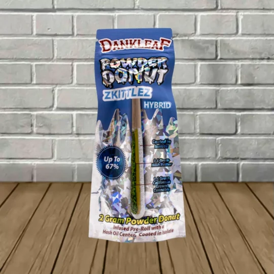 Dankleaf Powder Donut Hashhole Preroll 2g-Zkittlez -- Hybrid