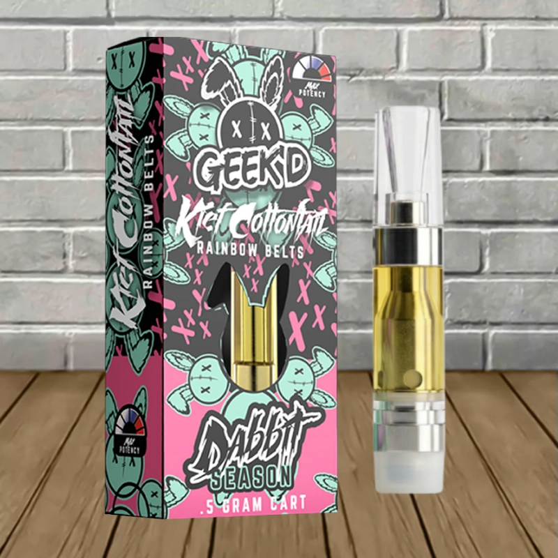 Geek'd Dabbit THCp Carts 0.5g-Rainbow Belts Kief Cottontail -- Indica -- CARTRIDGE