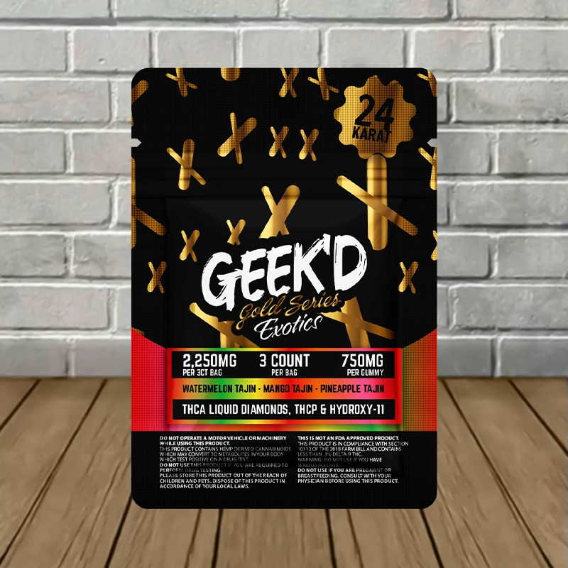 Geek'd Gold Series Exotics THCa + THCp Tajin Gummies-Assorted -- 3 Count 2250mg