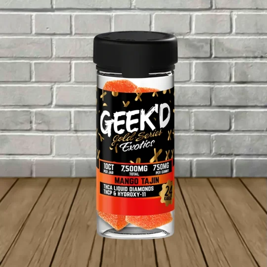 Geek'd Gold Series Exotics THCa + THCp Tajin Gummies-Mango Tajin -- 10 Count 7500mg