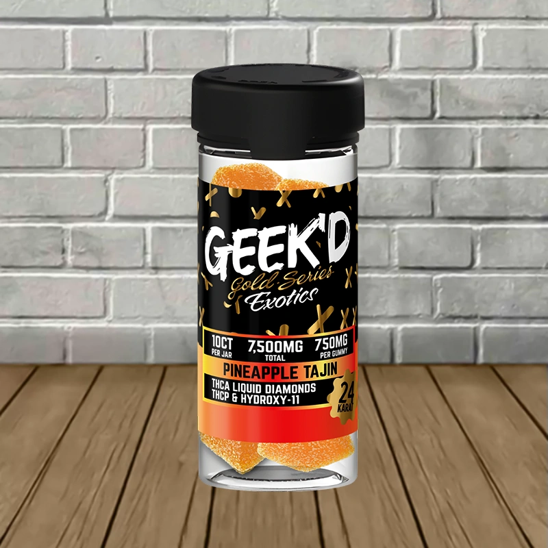 Geek'd Gold Series Exotics THCa + THCp Tajin Gummies-Pineapple Tajin -- 10 Count 7500mg