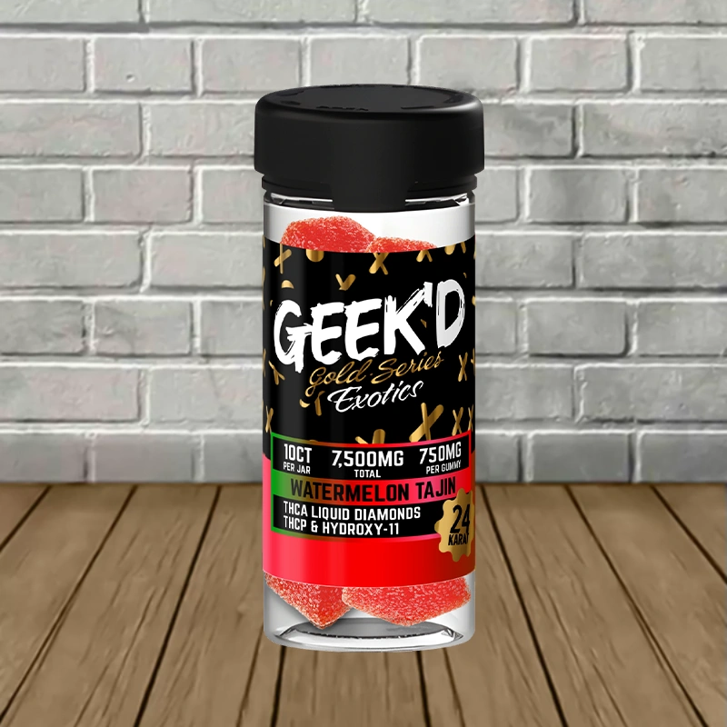 Geek'd Gold Series Exotics THCa + THCp Tajin Gummies-Watermelon Tajin -- 10 Count 7500mg