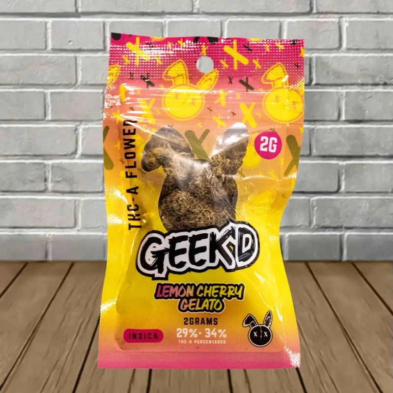 Geek'd THCa Flower 2g-Lemon Cherry Gelato -- Indica