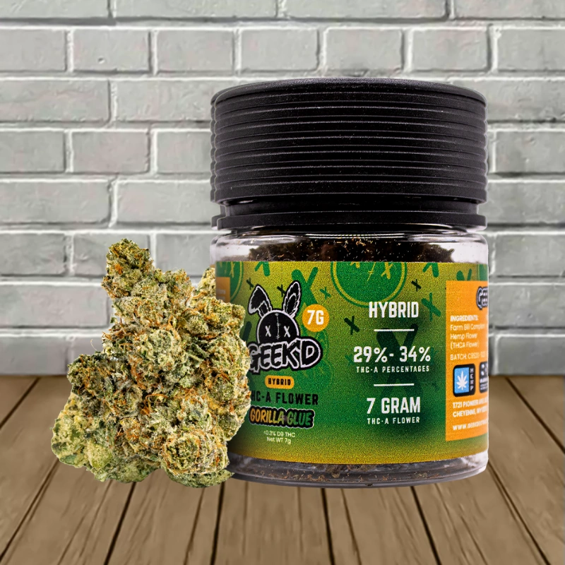 Geek'd THCa Flower 7g-Gorilla Glue -- Hybrid