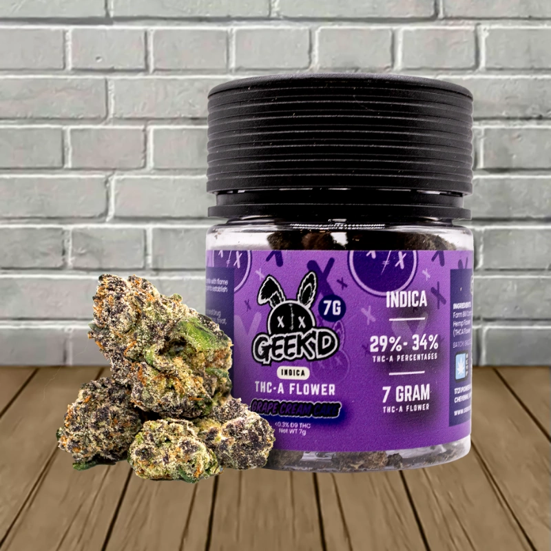 Geek'd THCa Flower 7g-Grape Cream Cake -- Indica
