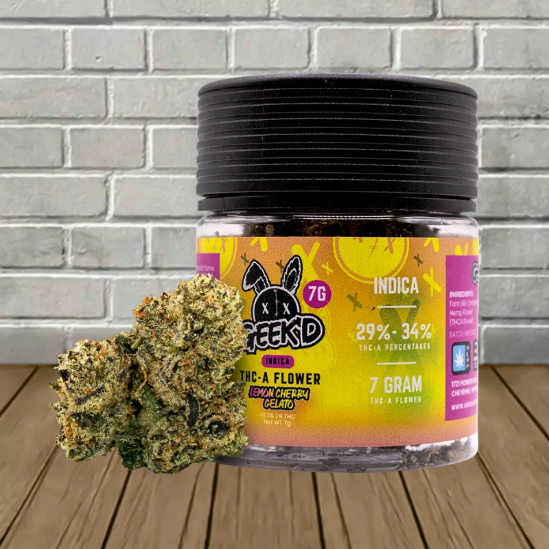 Geek'd THCa Flower 7g-Lemon Cherry Gelato -- Indica