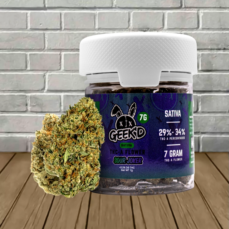 Geek'd THCa Flower 7g-Sour Joker -- Sativa
