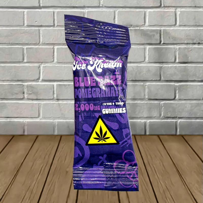 Ice Kream D9 + THCp Gummies 2000mg 1ct-Blue Razz Pomegranate