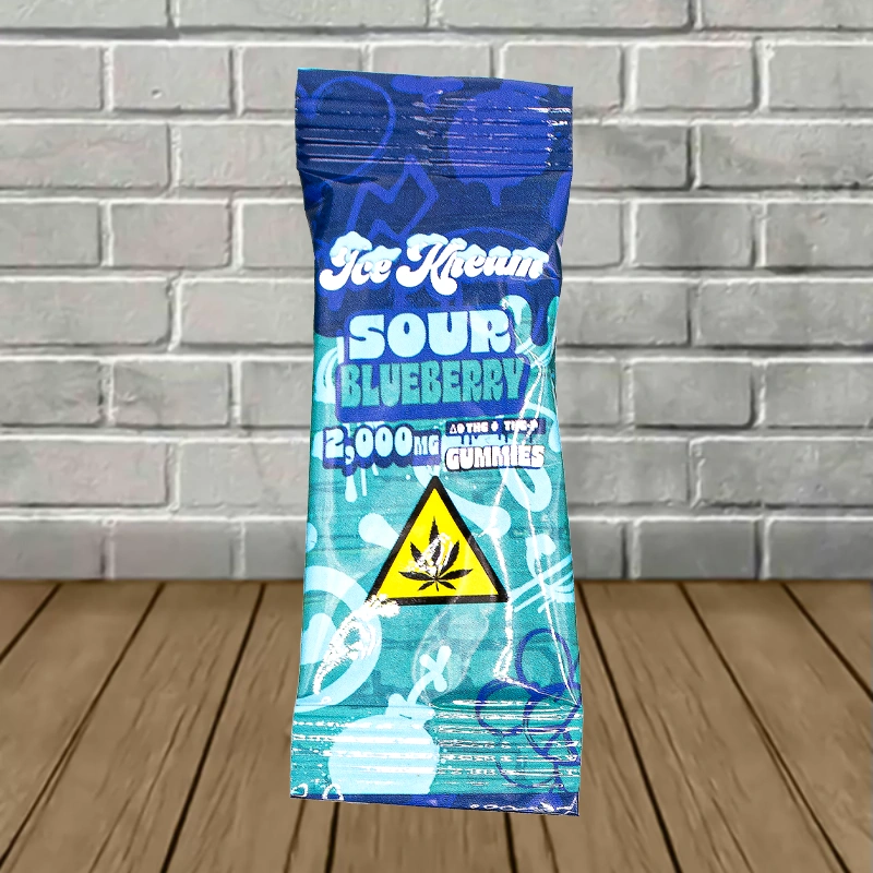 Ice Kream D9 + THCp Gummies 2000mg 1ct-Sour Blueberry