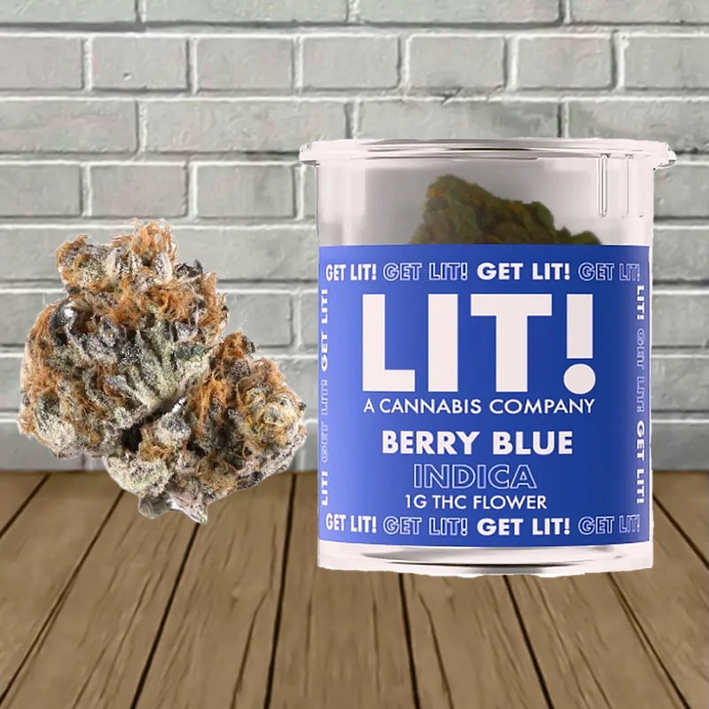 LIT! THC Blend Flower 1g-Berry Blue -- Indica
