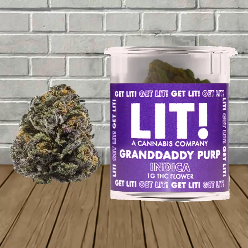 LIT! THC Blend Flower 1g-Granddaddy Purp -- Indica