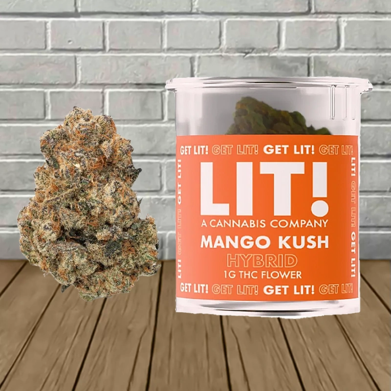 LIT! THC Blend Flower 1g-Mango Kush -- Hybrid