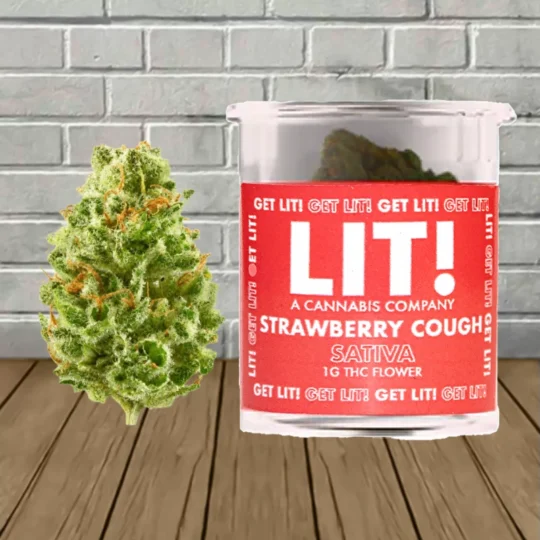 LIT! THC Blend Flower 1g-Strawberry Cough -- Sativa