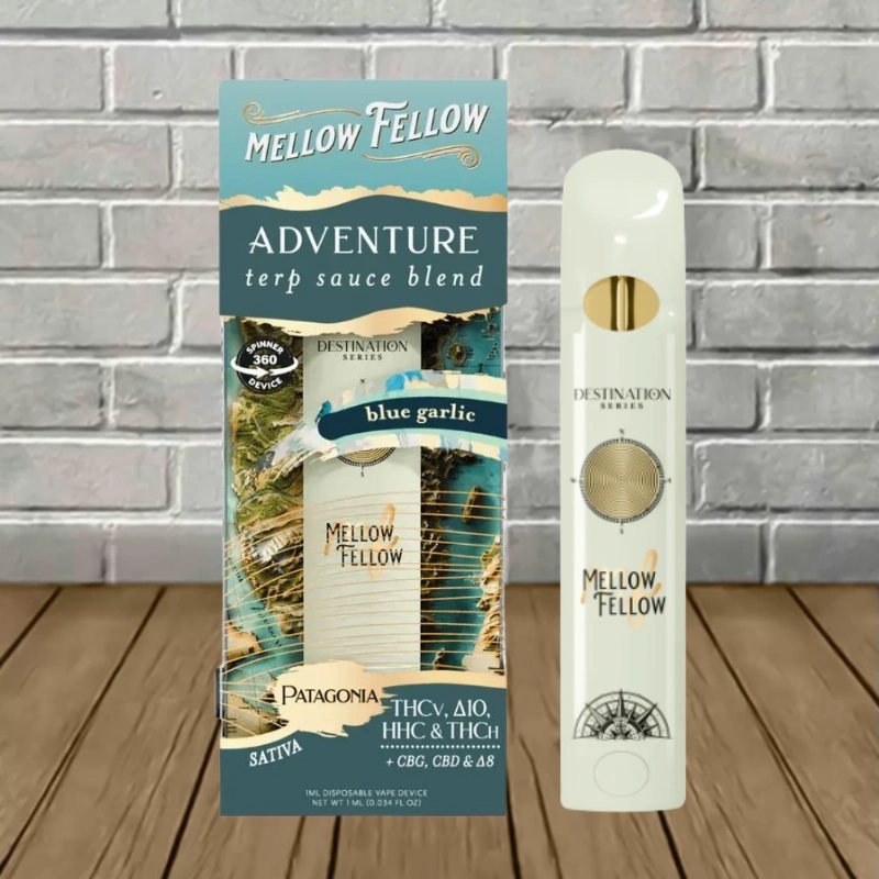 Mellow Fellow Terp Sauce THC Blend Fidget Spinner Disposable 1g-Adventure Blue Garlic -- Sativa -- DISPOSABLE