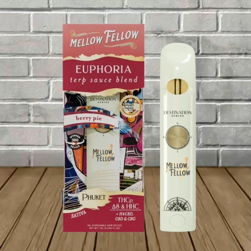 Mellow Fellow Terp Sauce THC Blend Fidget Spinner Disposable 1g-Euphoria Berry Pie -- Sativa -- DISPOSABLE