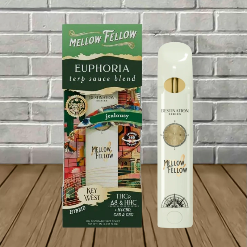 Mellow Fellow Terp Sauce THC Blend Fidget Spinner Disposable 1g-Euphoria Jealousy -- Hybrid -- DISPOSABLEE