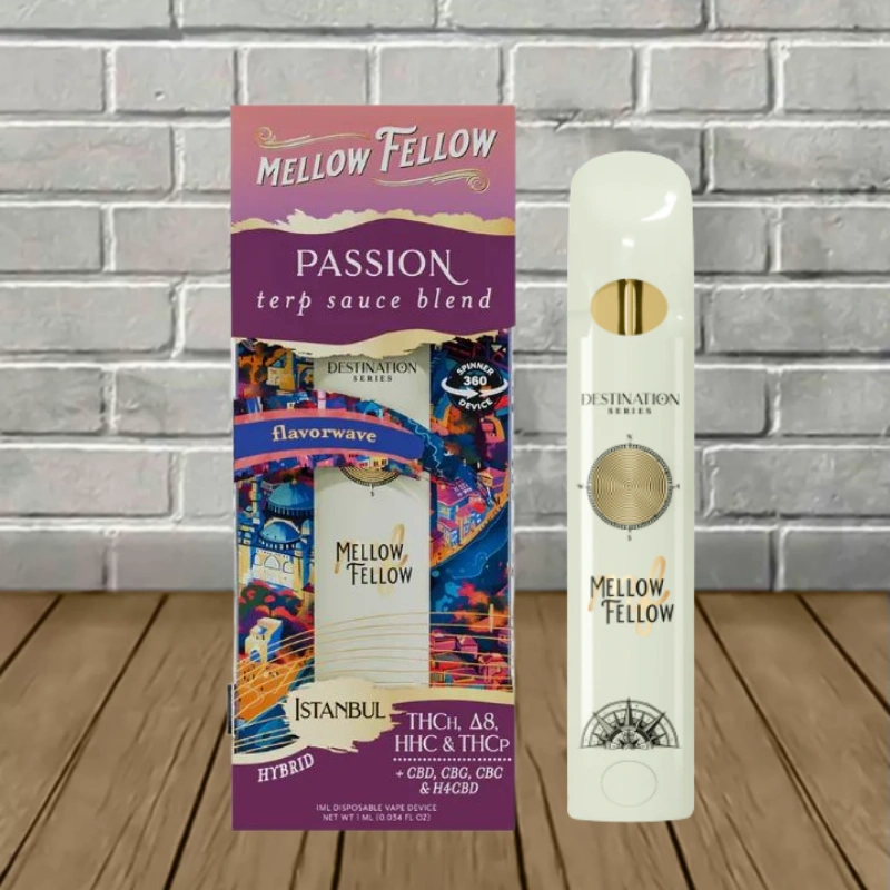 Mellow Fellow Terp Sauce THC Blend Fidget Spinner Disposable 1g-Passion Flavorwave -- Hybrid -- DISPOSABLE