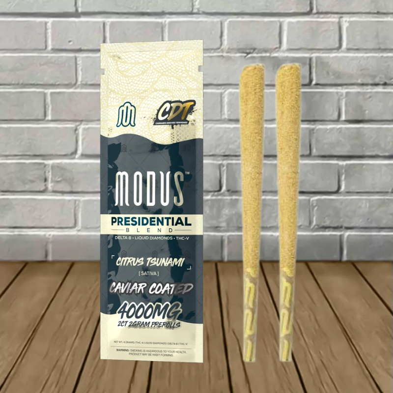 Modus Presidential Caviar Coated THC Blend Prerolls 2x2g-Citrus Tsunami -- Sativa