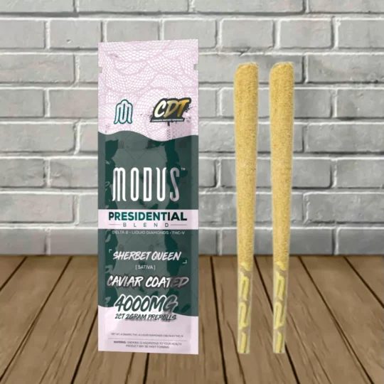 Modus Presidential Caviar Coated THC Blend Prerolls 2x2g-Sherbet Queen -- Sativa