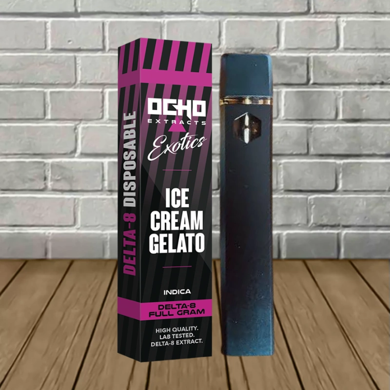 Ocho Extracts Delta-8 Disposable 1g-Ice Cream Gelato -- Indica -- DISPOSABLE