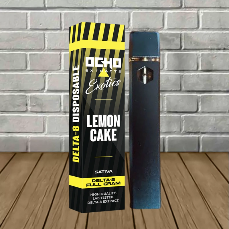 Ocho Extracts Delta-8 Disposable 1g-Lemon Cake -- Sativa -- DISPOSABLE