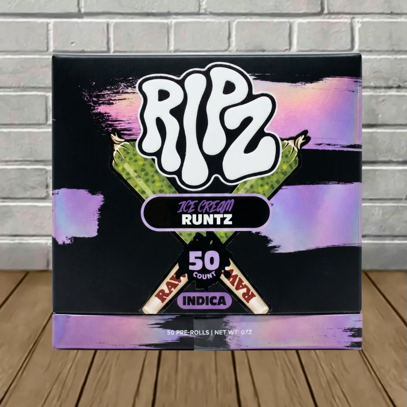 RIPZ THCa Prerolls 50ct-Ice Cream Runtz -- Indica