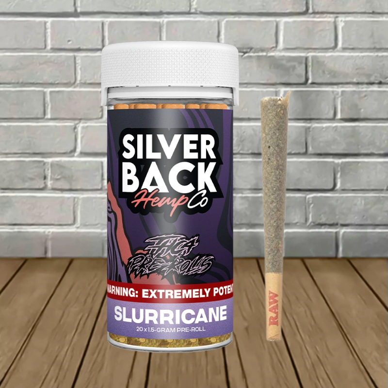 Silverback Hemp Co THCa Prerolls Jumbo Jar 20ct-Slurricane -- Indica