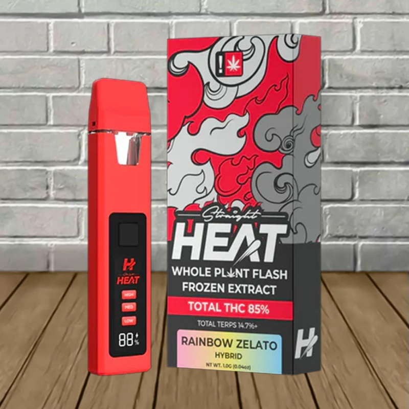 Straight Heat Flash Frozen THC Extract Disposable 1g-Rainbow Zelato -- Hybrid -- DISPOSABLE