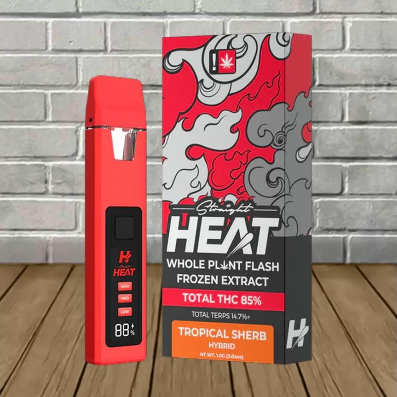 Straight Heat Flash Frozen THC Extract Disposable 1g-Tropical Sherb -- Hybrid -- DISPOSABLE